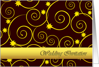 Elegant, golden and black wedding invitation card