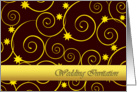 Elegant, golden and black wedding invitation card