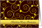 Elegant, golden and black birthday party invitation card