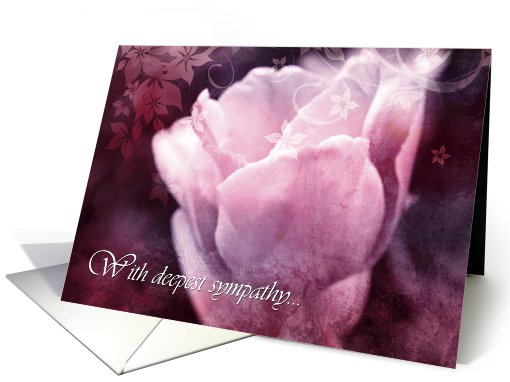 With deepest sympathy, pink tulip vintage design card (743341)