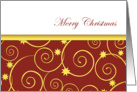 Merry Christmas, elegant, red and golden blank card