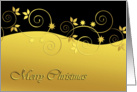 Merry Christmas, elegant, black and golden card