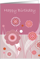 Happy Birthday, flowers design card
