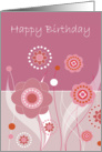 Happy Birthday, flowers design card