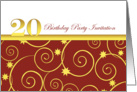 20th birthday Party invitation card