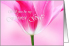 Lovely pink tulip, will you be my flower girl? card