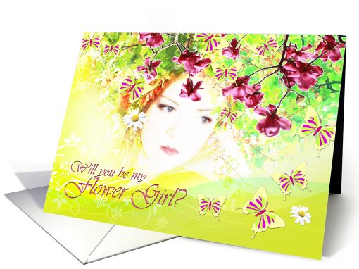 Spring design, Will you be my flower girl? card (754545)