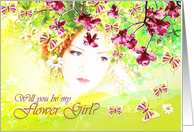 Spring design, Will you be my flower girl? card