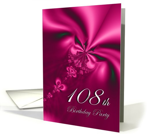 Elegant, silky, purple 108 Birthday party invitation card (759468)