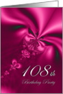 Elegant, silky, purple 108 Birthday party invitation card