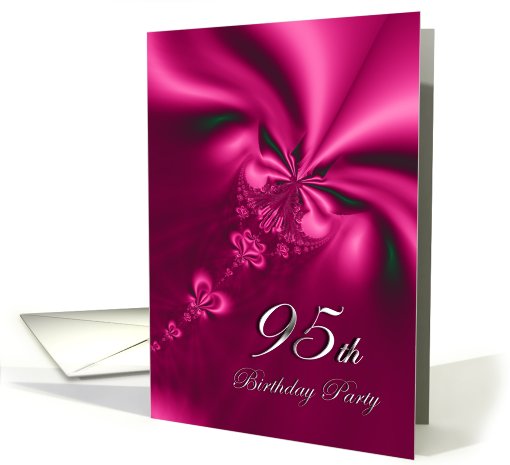 Elegant, silky, purple 95 Birthday party invitation card (759502)