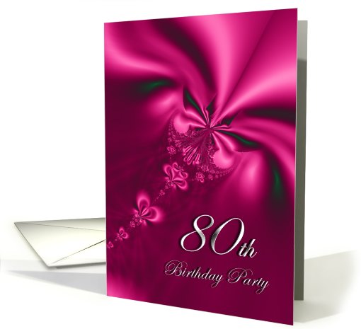 Elegant, silky, purple 80 Birthday party invitation card (759508)