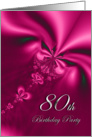 Elegant, silky, purple 80 Birthday party invitation card