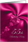Elegant, silky, purple 55 Birthday party invitation card