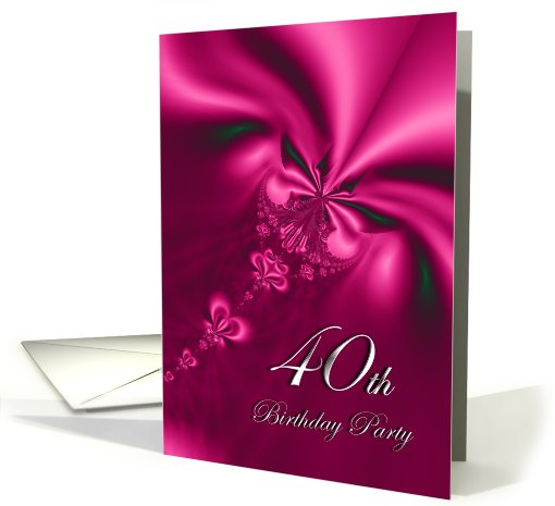 Elegant, silky, purple 40 Birthday party invitation card (759562)