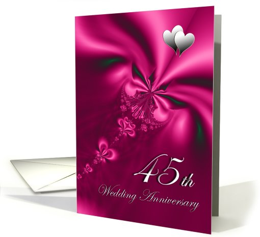 Elegant, silky, purple 45th Wedding Anniversary invitation card