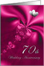 Elegant, silky, purple 70th Wedding Anniversary invitation card