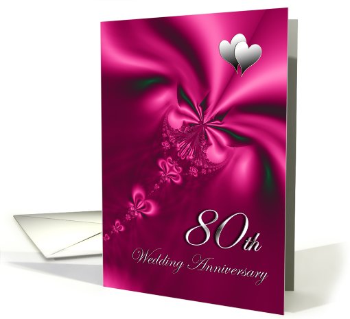 Elegant, silky, purple 80th Wedding Anniversary invitation card