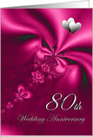 Elegant, silky, purple 80th Wedding Anniversary invitation card