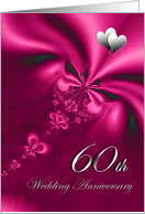 Elegant, silky, purple 60th Wedding Anniversary invitation card