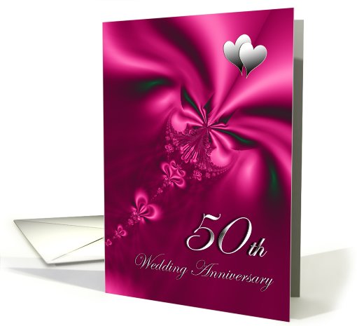 Elegant, silky, purple 50th Wedding Anniversary invitation card