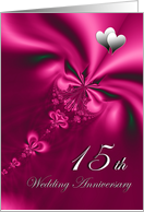 Elegant, silky, purple 15th Wedding Anniversary invitation card