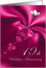 Elegant, silky, purple 10th Wedding Anniversary invitation card