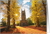 Beautiful Autumn and gothic church in Scotland, blank card