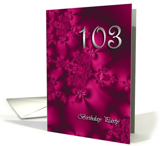 Elegant, silky, purple 103 Birthday party invitation card (761772)
