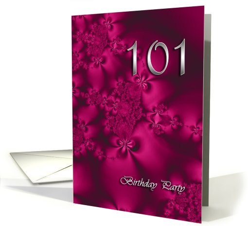 Elegant, silky, purple 101 Birthday party invitation card (761774)