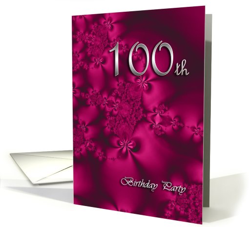 Elegant, silky, purple 100 Birthday party invitation card (761777)