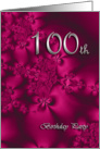 Elegant, silky, purple 100 Birthday party invitation card