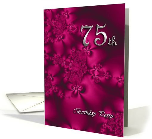 Elegant, silky, purple 75 Birthday party invitation card (761788)