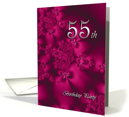 Elegant, silky, purple 55 Birthday party invitation card (761797)
