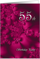 Elegant, silky, purple 55 Birthday party invitation card