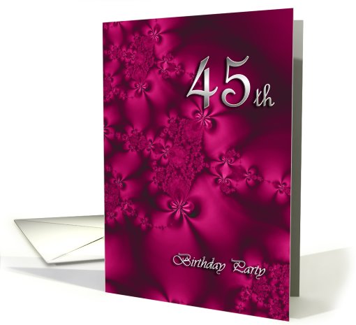 Elegant, silky, purple 45 Birthday party invitation card (761800)