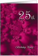 Elegant, silky, purple 25 Birthday party invitation card