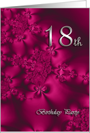 Elegant, silky, purple 18 Birthday party invitation card