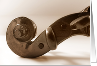 Violin close up sepia, blank card
