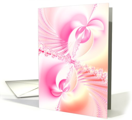Beautiful pink fractal art card (762123)