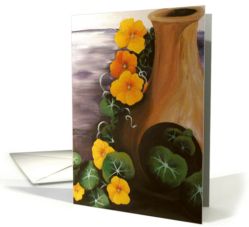 Chiminea & Nasturtiums card (395919)