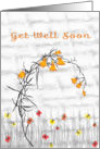 Get Well for Someone with Broken Toe, Flowers & Butterflies card