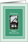 Christmas Card with Piano and Music Sheet card