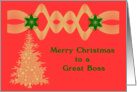 Christmas Card for Boss, with Decorated Tree card