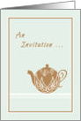 Invitation to Tea with Designer Tea Pot card