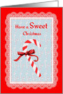 Christmas Card with Candy Cane & Digital Lace card