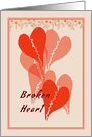 Forgiving Someone with Red Broken Hearts card