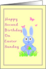 Second Birthday on Easter Sunday with Bunny card