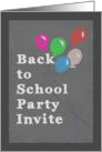 Back to School Party Invite, Chalkboard Design card