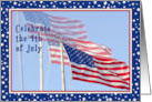 Independence Day with Three Flags 4th Wedding Anniversary. card